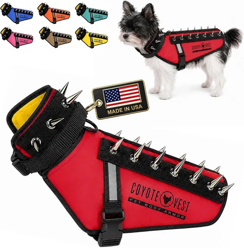 Miniatura 19 de CoyoteVest Chaleco Protector de Arnés para Perro, Accesorios Reflectantes para Perro con Picos para Proteger a tu Mascota de Ataques de Rapaces