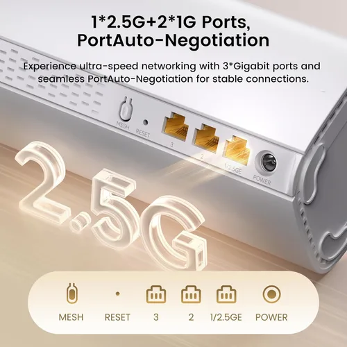 Miniatura 7 de Tenda Sistema de malla WiFi 7 BE3600 – Sistema WiFi de malla de doble banda para el hogar, cubre hasta 6,600 pies cuadrados, red de malla con 1 ×