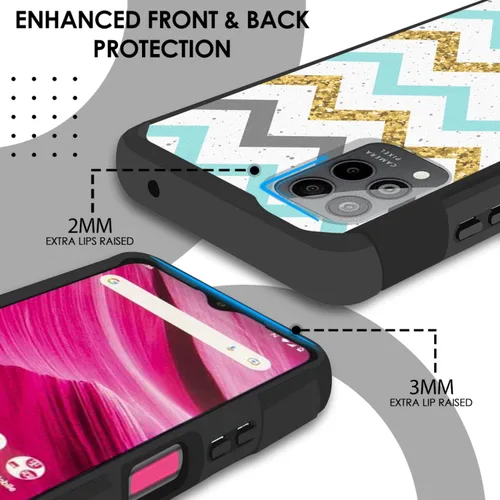 Miniatura 7 de TJS Compatible con T-Mobile Revvl 6X Pro 5G y Revvl 6 Pro 5G - Funda resistente de doble capa a prueba de golpes (compatible con montaje magnético)
