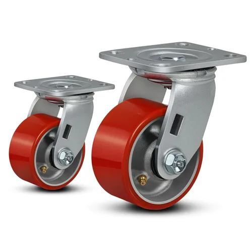 Miniatura 34 de Ruedas industriales de 4 x 2 pulgadas, ruedas resistentes, ruedas de poliuretano, capacidad de hasta 3200 libras. Uso para camión de plataforma