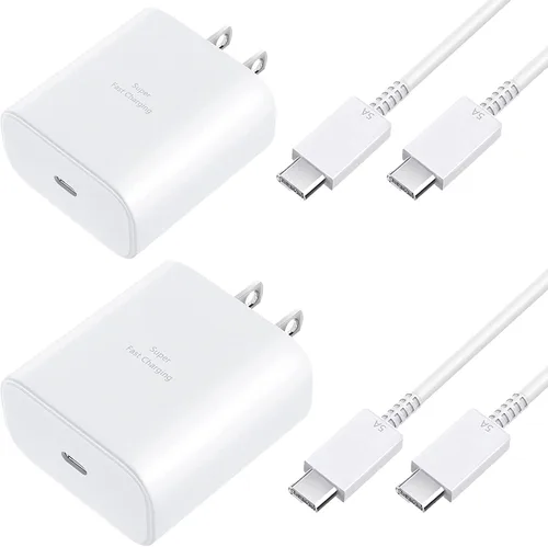 Miniatura 9 de Cargador rápido USB C de 45 W, cargador súper rápido de 45 vatios tipo C con cable de carga rápida Android de 6.6 pies para Samsung Galaxy S26