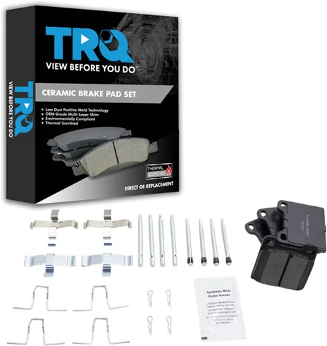 TRQ Juego de pastillas de freno de cerámica Posi delanteras o traseras para Audi/Volvo/BMW/Alfa Romeo/Mercedes Benz/Porsche/Opel