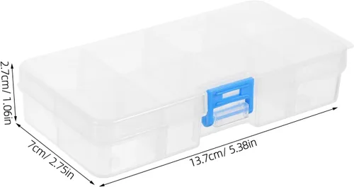 Miniatura 8 de Healifty Caja de herramientas transparente para arte de uñas, organizador de 8 ranuras con tapa, estuche de almacenamiento de manicura de plástico