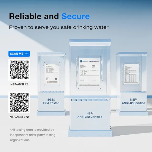 Miniatura 3 de Filtro de agua por gravedad Purewell, 2.25 gal, ventana de nivel de agua, de encimera, acero inoxidable, ultrafiltración de 3 etapas de 0.01 μm