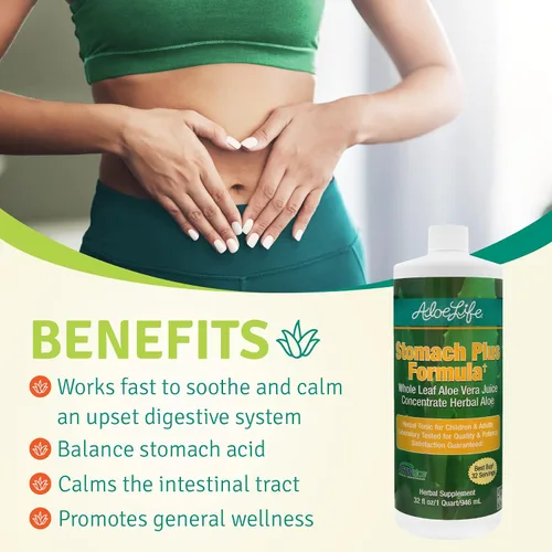 Miniatura 4 de Aloe Life - Fórmula Stomach Plus, tónico de acción rápida para niños, adultos y personas mayores, apoya la digestión saludable y ayuda a calmar