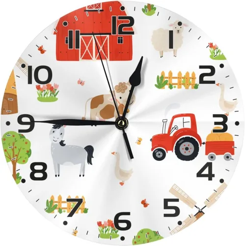 Miniatura 12 de Bee - Reloj de pared para niños, 10 pulgadas, silencioso, sin tictac, fácil de leer, reloj de pared para niños y niñas, decorativo para habitación