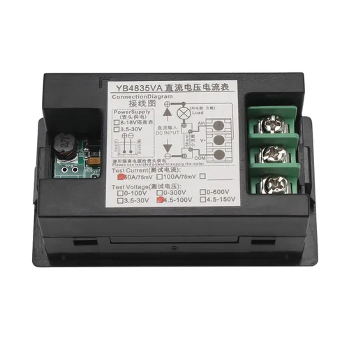 Miniatura 7 de DROK DC 4.5-100V Multímetro digital con voltímetro, amperímetro y panel de medidor de voltaje, medidor de amperios DC, medidor de voltaje, probador