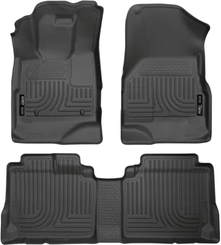 Husky Liners Weatherbeater Alfombrillas de suelo | Se adapta a Chevrolet Equinox y GMC Terrain 2010-2017 | Delantera y 2da fila, 3 piezas, color