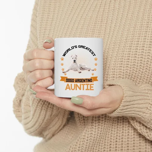 Miniatura 3 de World's Greatest Lying Dogo Argentino Dog Tía Regalos para tía Taza de café divertida Taza de té de cerámica blanca 11oz Cachorro Dueño Regalos