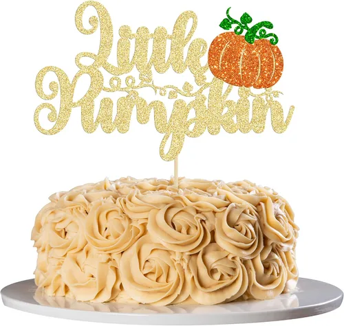 Miniatura 9 de 24 adornos para cupcakes de calabaza para niños o niñas con purpurina para revelación de género, decoración para cupcakes de calabaza, pies