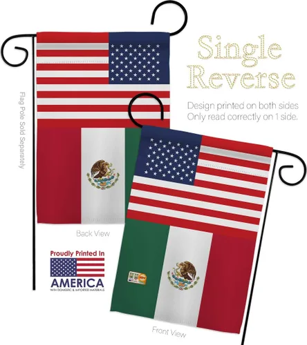 Miniatura 5 de Nacionalidad México US Amistad - Juego de banderas de jardín para casa, nación regional, internacional, país, área particular, pequeña pancarta