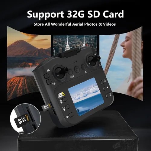 Miniatura 5 de Toladrone dron con motor sin escobillas con pantalla LCD control remoto dron para principiantes drones con cámara dron plegable RC cuadrirotor