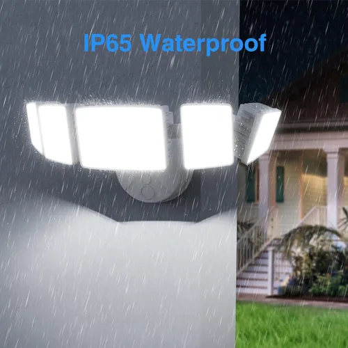 Miniatura 8 de Luz de inundación LED para exteriores de 120 W, luces de seguridad exteriores de 5 cabezales, 6500 K súper brillante, resistente al agua, IP65