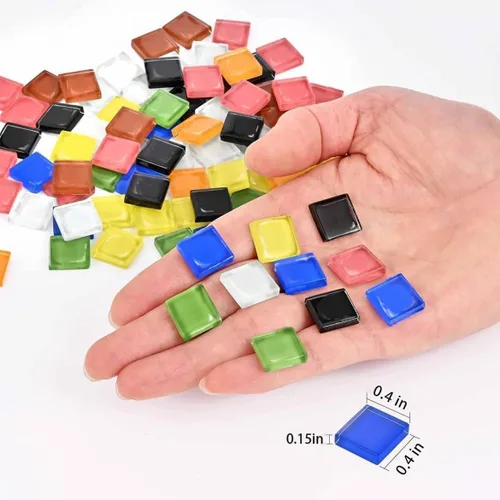 Miniatura 2 de Azulejos de mosaico de bricolaje para manualidades, kits de mosaico de vidrio colorido para adultos, 915 piezas de azulejos de mosaico de vidrieras
