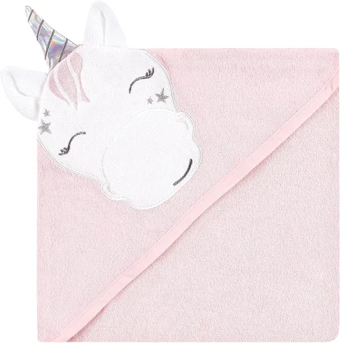 Miniatura 4 de Hudson Baby Toallas unisex con capucha de algodón para bebé, unicornio rosa, talla única