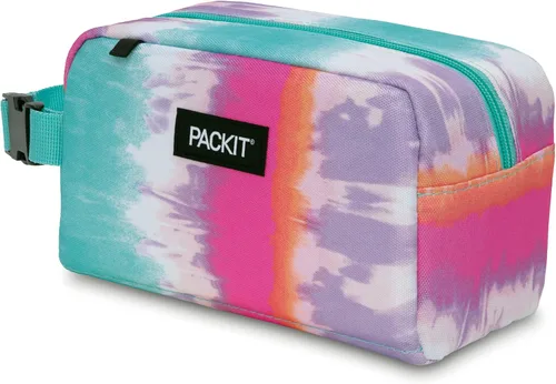 Miniatura 2 de PackIt Caja de Aperitivos Congelable, Tie Dye Sorbet, Construida con Tecnología ECOFREEZE, Plegable, Reutilizable, Cierre con Cremallera con Asa