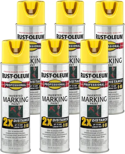 Miniatura 18 de Rust-Oleum 266579 Pintura en aerosol profesional de distancia 2X para marcado invertido, 15 onzas, naranja fluorescente