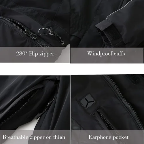 Miniatura 4 de GSOU SNOW Traje de esquí de una pieza impermeable a prueba de viento, traje de nieve aislado para deportes de nieve para hombres y mujeres