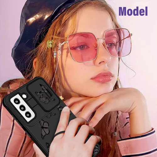 Miniatura 6 de Funermei para Samsung Galaxy S22 Plus Funda - Cubierta Linda de Mariposa para Mujeres y Niñas Diseño de Mariposa Negra Linda Kawaii con Funda