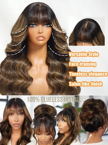 Miniatura 8 de Julia Hair Pre Everything - Pelucas de cabello humano con encaje frontal HD de 13x4, sin pegamento, pre despuntadas, pre cortadas, balayage