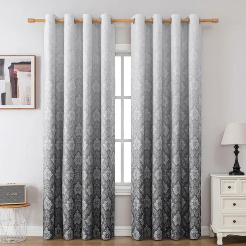Miniatura 11 de Flyfun Medallion - Cortinas opacas de 84 pulgadas de largo, con aislamiento térmico y ojales, juego de 2 paneles de cortinas para dormitorio
