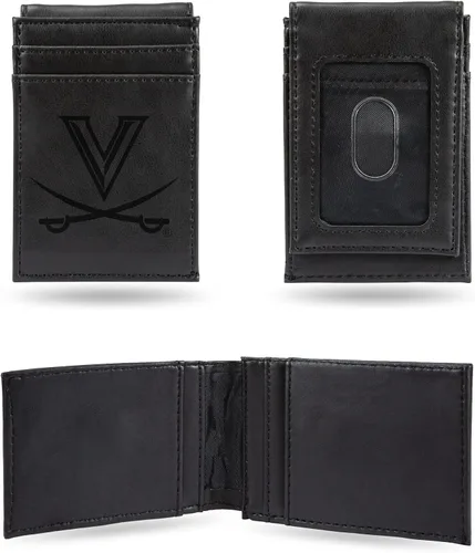 Miniatura 100 de Cartera de bolsillo frontal grabada con láser NCAA - Compacta/Cómoda/Delgada