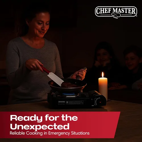 Miniatura 8 de Chef Master Estufa portátil de butano para campamento, encendido piezoeléctrico de 7,650 BTU, quemador de estufa portátil con funda de transporte