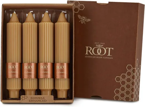 Miniatura 18 de Root Candles Velas sin aroma de cena Premium mezcla de cera de abejas en caja, 9 pulgadas, cera de abejas, 12