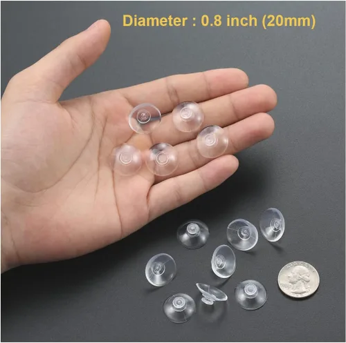 Miniatura 7 de 30 ventosas transparentes de 3 tamaños para vidrio sin ganchos, pequeñas ventosas de goma para organización del hogar, festivales, decoración