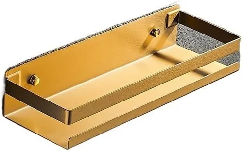 Organizador de ducha Estantería Moderna De Pared Para Baño, Accesorios De 7.9-19.7 in, Color Negro Mate Y Dorado, Para Almacenamiento De Champú Y
