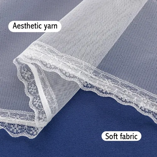 Miniatura 8 de Anytime - Cortinas románticas para niños, cortina de ventana con estrellas recortadas, cortinas opacas de doble capa para dormitorio de niñas, Azul