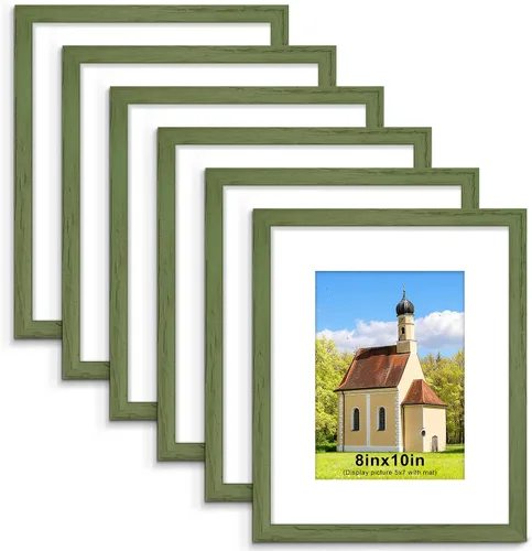 Miniatura 30 de PEALSN - Juego de 6 portarretratos de 5 x 7 pulgadas para fotos de 4 x 6 pulgadas con paspartú/5 x 7 pulgadas sin paspartú, para montaje en Negro