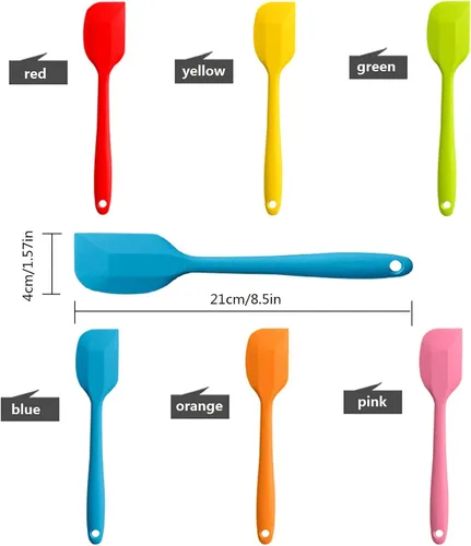 Miniatura 3 de 8 espátulas de silicona, espátulas antiadherentes de 8.5 pulgadas con núcleo de acero inoxidable, resistentes al calor, 500 ℉, diseño de una pieza