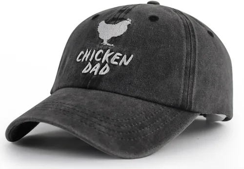 Miniatura 2 de Kpainath Sombrero de papá de pollo, divertido gorro de béisbol bordado de algodón lavado ajustable