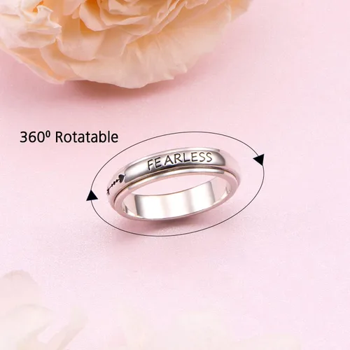 Miniatura 3 de Yearace Anillos giratorios para aliviar la ansiedad, anillo de plata de ley 925 para TDAH y alivio del estrés para mujeres
