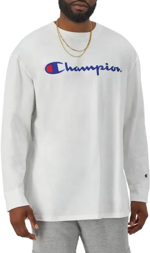 Miniatura 3 de Champion Camiseta para hombre, camiseta clásica de manga larga, cómoda, suave para hombre (regular o grande y alto)