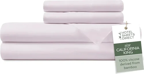 Miniatura 91 de Hotel Sheets Direct Juego de Sábanas de Cama de 4 Piezas, Tamaño California King, 100% Viscosa Derivada de Bambú, Juego de Sábanas con 2 Fundas