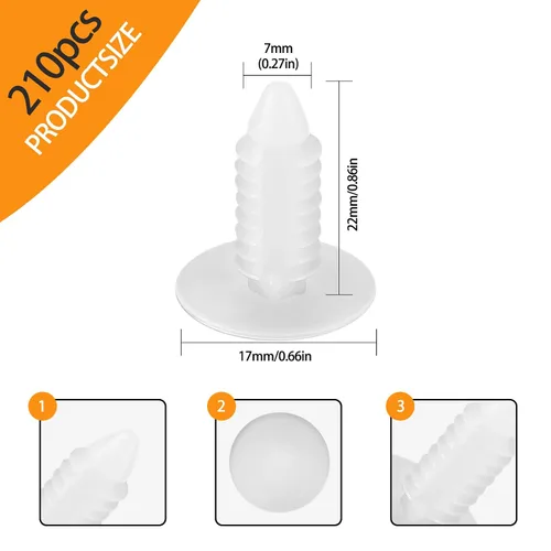 Miniatura 2 de 210 piezas de clips de sujeción para parachoques de coche, clips de sujeción de 1" para parachoques de coche para barrera de vapor, clips