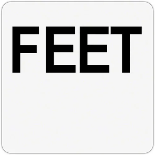 Mensajes/símbolos de marcador de profundidad de piscina con superposición de plástico (Mensaje FEET de 6 x 6 pulgadas)