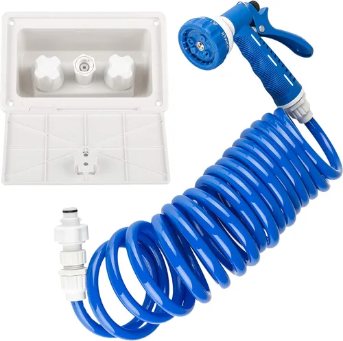Miniatura 7 de Dura Faucet DF-SA188-BK Kit de rociador desmontable de conexión rápida para exteriores, manguera, puerto y muelle de pulverización utilitario