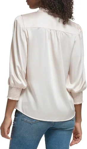 Miniatura 3 de Karl Lagerfeld Paris Blusa deportiva suave de manga larga para mujer