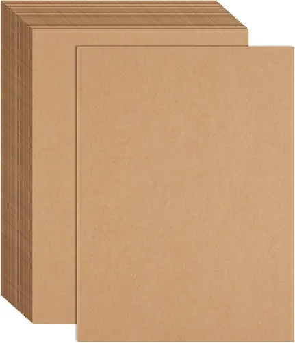 FEPITO 60 hojas de papel kraft de 8.5 x 11 pulgadas, papel marrón, tamaño carta, hojas de papel para manualidades de impresión de etiquetas,