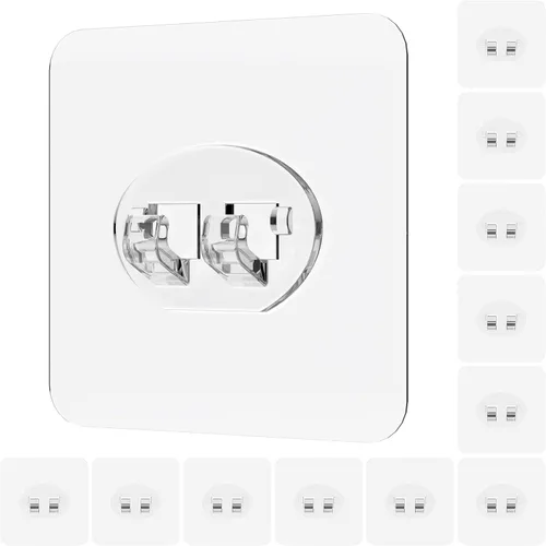 Miniatura 10 de Paquete de 4 calcomanías adhesivas de repuesto para estante de baño, 1 gancho, tiras adhesivas individuales para organizador de esponja, soporte