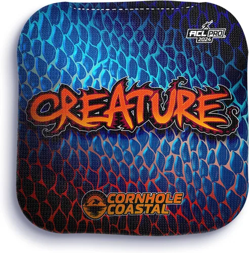 Juego de 4 bolsas de maíz profesionales reguladoras para juegos de lanzamiento de cornhole, para todos los niveles de habilidad (criatura)