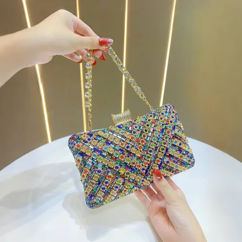 Miniatura 2 de Bolso de mano de noche con diamantes de imitación brillantes, bolso de hombro de cristal para mujer, fiesta, graduación, boda, caja de regalo