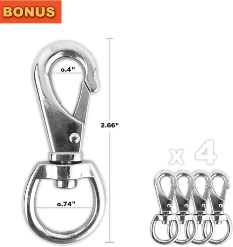 Miniatura 3 de Wellmax Cuerda de nailon trenzada de diamante con tratamiento UV y resistente a la intemperie, paquete de 2 unidades de 1/4 pulgadas x 100 pies