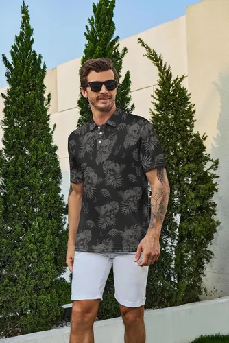 Miniatura 3 de Camisas de golf divertidas para hombre, camisas polo hawaianas de los años 80, camisas polo divertidas hawaianas para playa, verano, golf