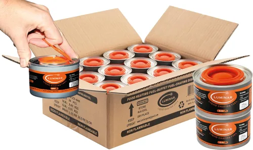 Miniatura 11 de Luminar Latas de combustible de rozaduras con mecha resellable, paquete de 6, 6 horas, quemadores de calidad premium para calentadores de alimentos