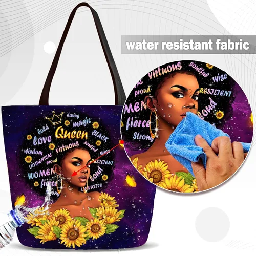 Miniatura 6 de IAGM Bolsos de mano para mujer, bolso de hombro para mujer afroamericana, bolso de mano mágico con asa superior