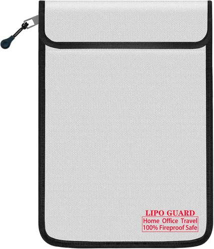 Miniatura 10 de Bolsa de seguridad Lipo ignífuga de 5 x 8 pulgadas con cremallera ignífuga, borde ignífugo, alambre ignífugo, oficina en casa, viajes